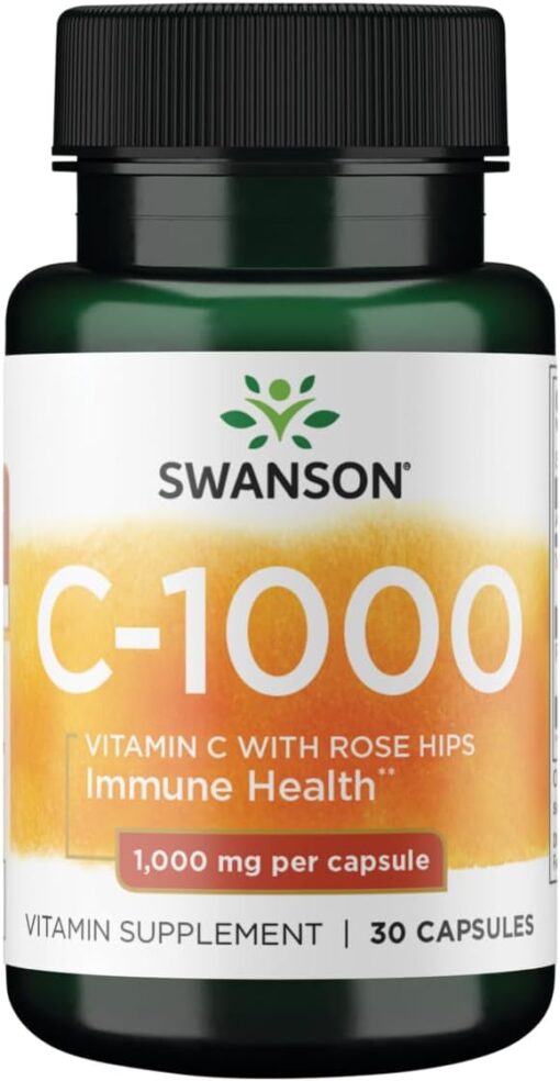 Swanson VITAMINAS C 1000 MG SU ERŠKĖČIŲ VAISIŲ  EKSTRAKTU