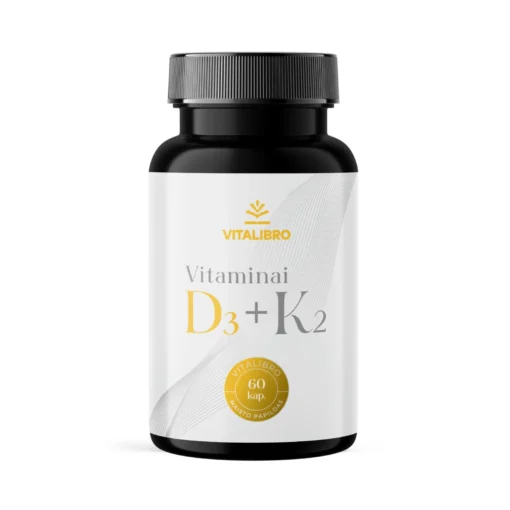 Vitaminų kompleksas kaulams ir imunitetui VITAMIN D3 + K2