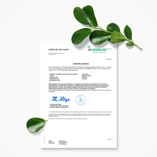 Vitaminų kompleksas kaulams ir imunitetui VITAMIN D3 + K2 - Image 4