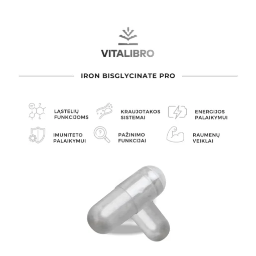 Biologiškai aktyvi geležis IRON BISGLYCINATE PRO - Image 3