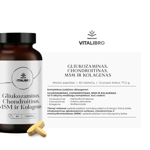 Gliukozaminas, chondroitinas, msm ir kolagenas judėjimo funkcijai - Image 4