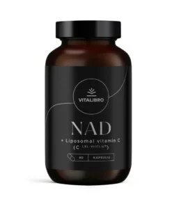 NAD+ liposominio vitamino C maisto papildo buteliukas