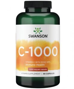 Swanson VITAMINAS C 1000 MG SU ERŠKĖČIŲ VAISIŲ EKSTRAKTU 90 KAPS.