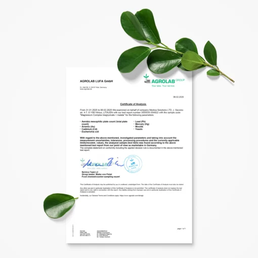 Magnio bisglicinato ir magnio malato derinys MAGNESIUM COMPLEX