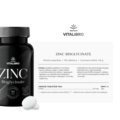 Biologiškai aktyvus cinkas ZINC BISGLYCINATE - Image 3