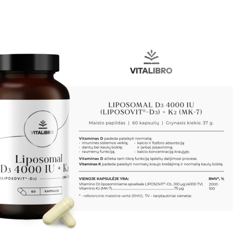 Liposominio vitamino D3 4000 IU + K2 kompleksas