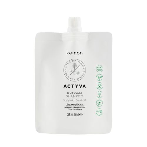 KEMON ACTYVA Purezza Shampoo SN Velian – Pleiskanotos galvos odos šampūnas, 100 ml