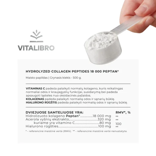 Hidrolizuotas kolagenas COLLAGEN 18 000, neutralaus skonio