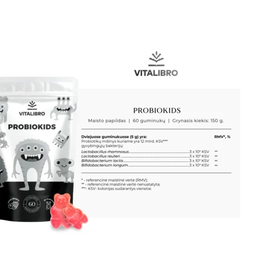 Gerųjų bakterijų papildas vaikams PROBIOKIDS